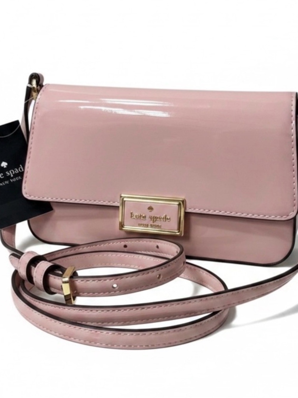 kate spade Light Pink Patent Leather Crossbody with Gold Plaque - Picture 3 of 5